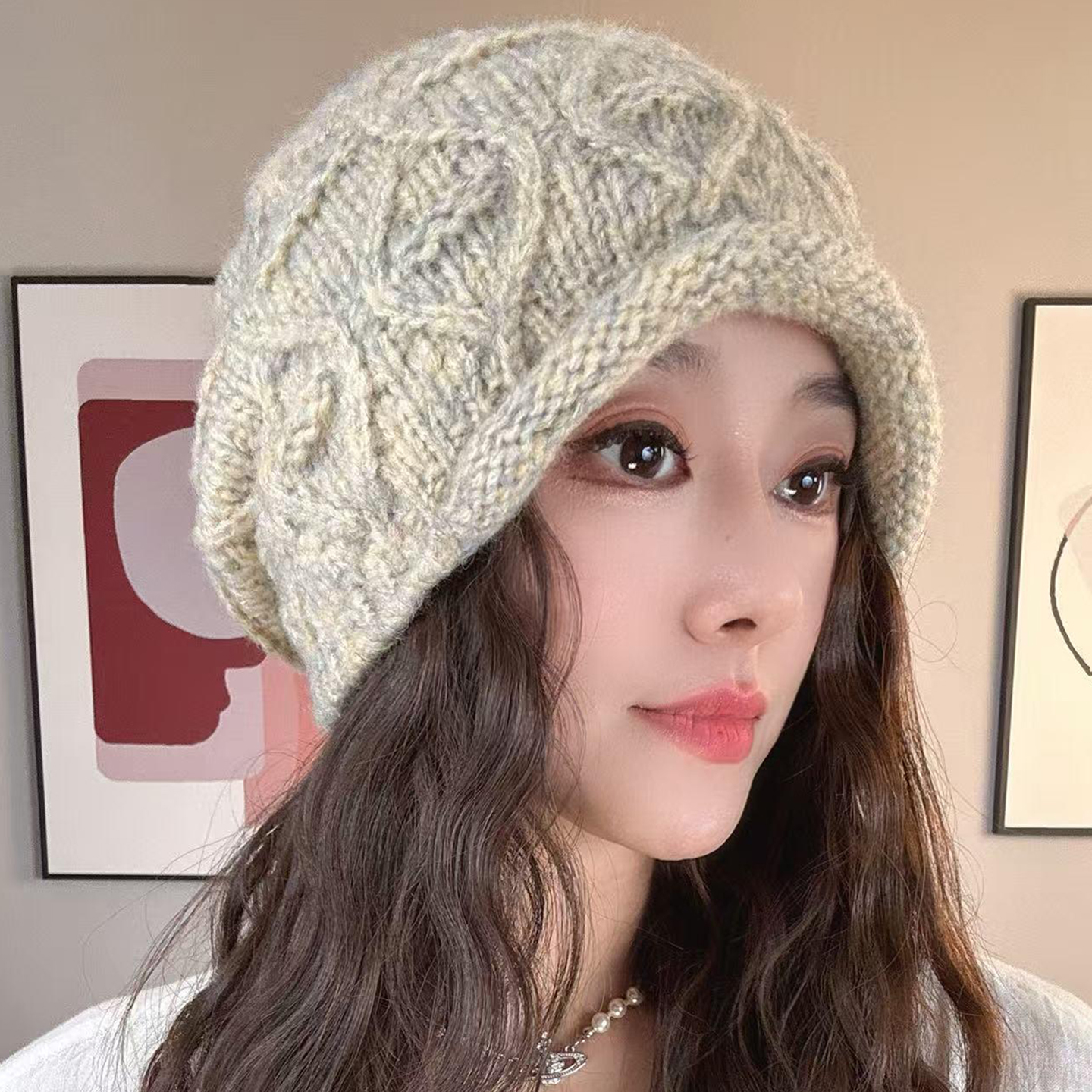 秋冬保暖针织包头帽2025新款时尚洋气百搭护耳毛线帽子冷帽堆堆帽