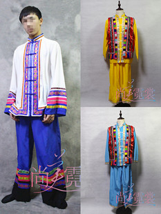 傣族舞蹈演出服男装葫芦丝泼水节云南少数民族服装北京定制出租