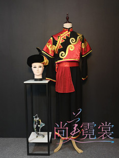 彝族民族舞蹈火把节演出服装侗族佤族布依族男士服装北京定制出租