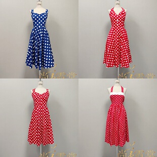 《北京出租》八九十年代复古港风气质少女感波点派对舞蹈表演服装