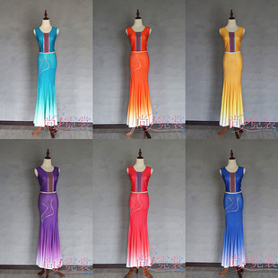 出租傣族舞蹈服装女表演舞蹈裙六色鱼尾裙成人艺考练习演出服北京