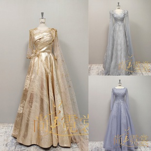 披纱礼服晚会主持人声乐艺考礼服舞台演出服 高端长袖 北京出租