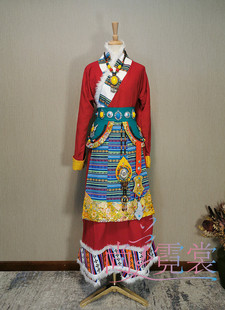 出租藏族吉曲欢歌锅庄舞舞蹈服装传统女士藏袍独唱歌手演出服北京