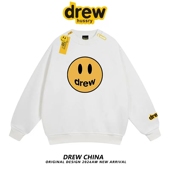 重磅圆领卫衣男女情侣装 drew笑脸潮牌经典 款 街头宽松秋冬加绒外套
