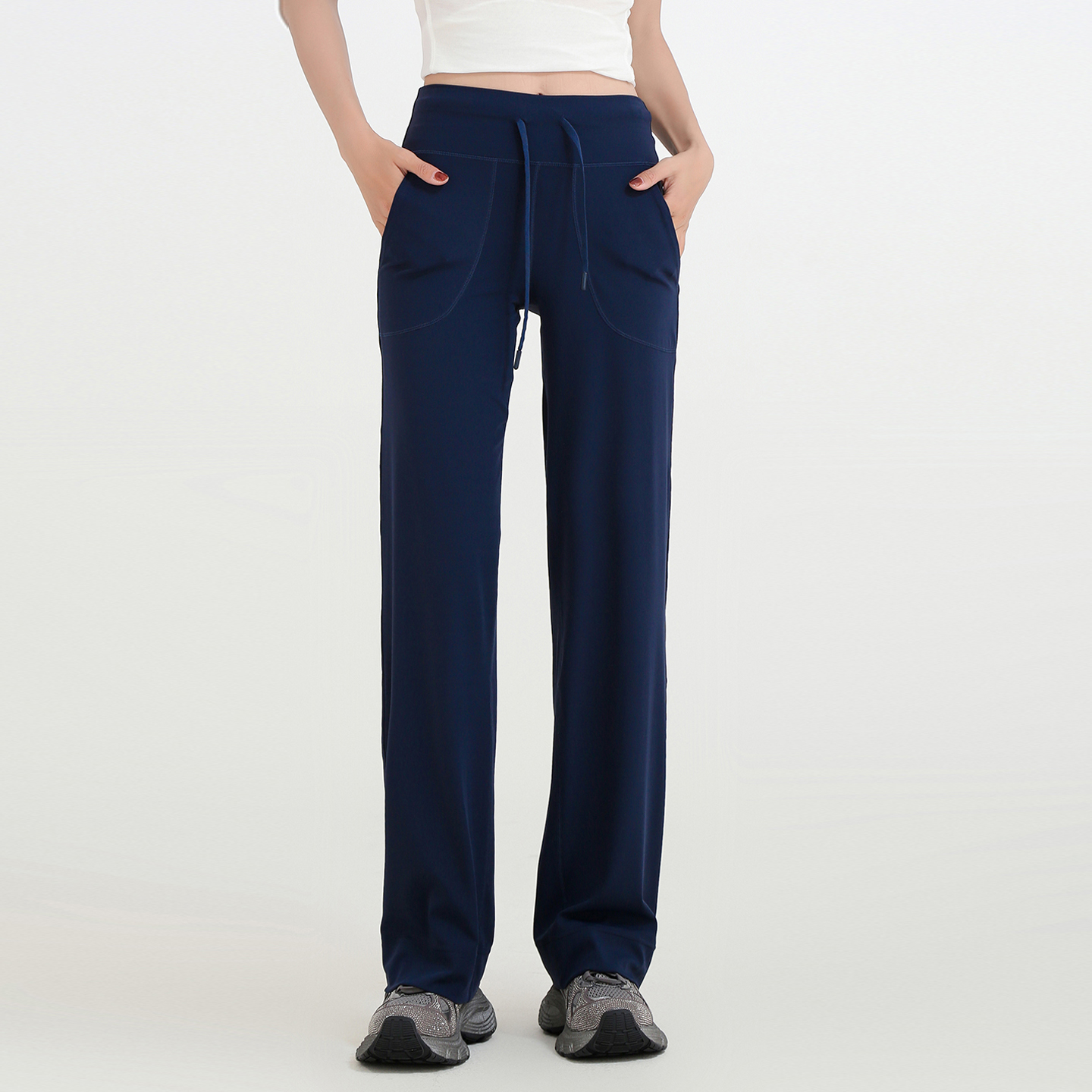 LuLu同款Throwback女士运动长裤休闲瑜伽高腰直筒健身裤无logo