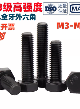 8.8级高强度外六角螺丝ISO4017全牙加长六角头螺栓M4M5M6M8M10M24