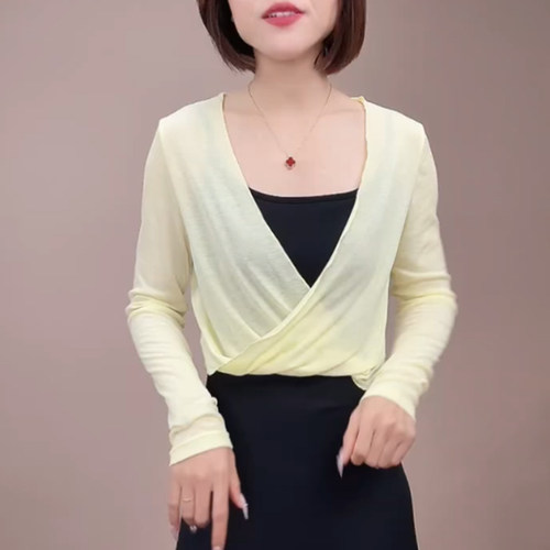 扭结设计感冰丝针织上衣防晒开衫女夏季披肩吊带裙外搭小罩衫薄款