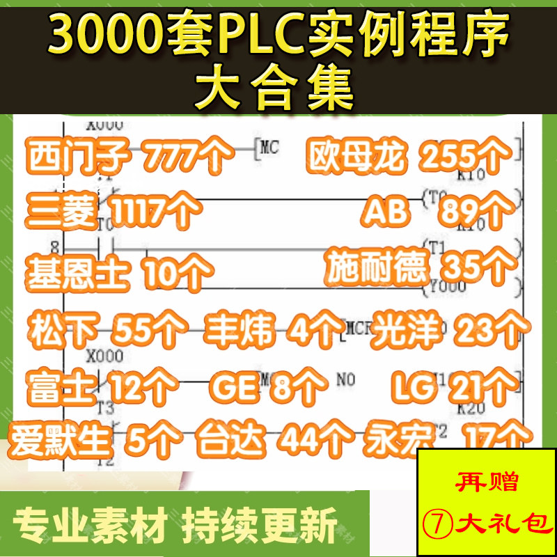 3000套PLC实例程序大合集 自动化控制编程系统电气工程西门子三棱