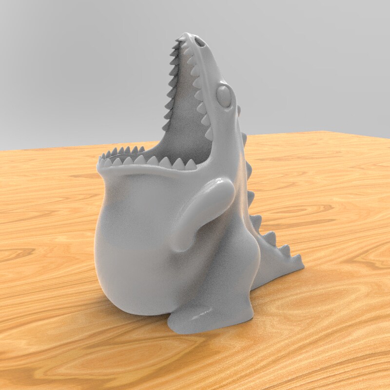 恐龙笔筒创意DIY动漫游戏 3D打印图纸模型stl obj格式素材文件