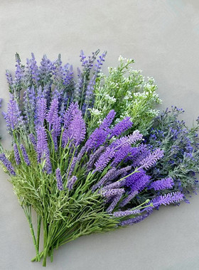 仿真花薰衣草美女樱塑料家居装饰摆放婚庆花墙紫色植物假花塑料花