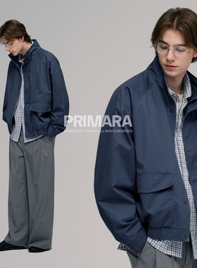 PRIMARA重磅哈灵顿夹克水洗G9老钱风休闲立领外套男2026春季新款