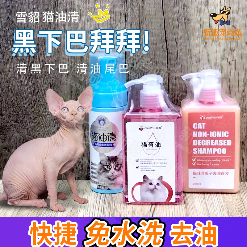 朝雨去油精华猫有油猫油净毛囊炎黑下巴沐浴露去油香波无毛猫浴液