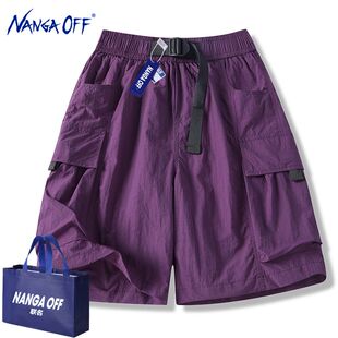 美式工装休闲短裤男士夏季薄款宽松大码加肥加大胖子冰丝五分裤子