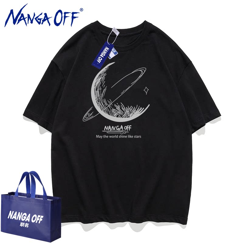 NANGAOFF潮牌星球大码短袖t恤男士夏季宽松纯棉圆领半袖日常体恤