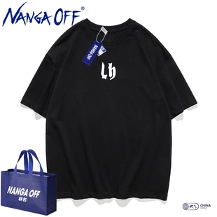 短袖 t恤大码 纯棉圆领美式 NANGA 衫 男士 T恤宽松男半袖 OFF联名夏季