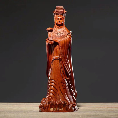 花梨木雕湄洲妈祖神像摆件实木天上圣母海神娘娘家居客厅风水摆设