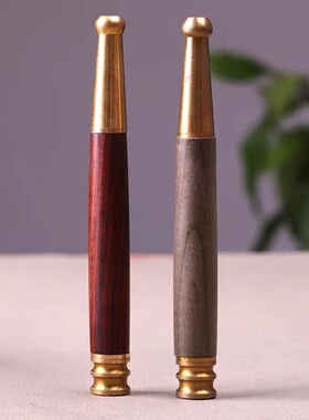 红酸枝木质烟嘴金丝楠过滤器实木金属拉杆细支细烟两用过滤烟嘴