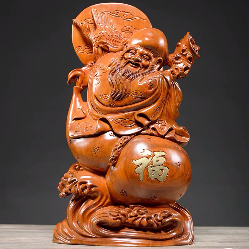 花梨木雕葫芦寿桃老寿星公摆件送长辈老人祝寿生日礼品红木工艺品