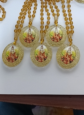 2025新款本命年观音菩萨佛像琉璃吊坠项链挂坠男女毛衣链小众挂件