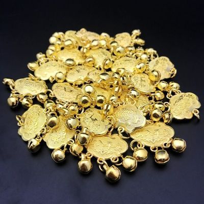 厂家金色银色长命富贵锁儿童宝宝如意铃铛锁镀金镀银平安吊坠