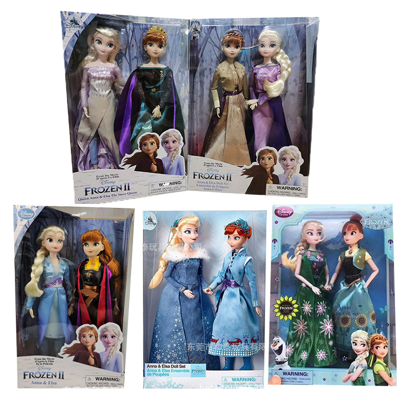 正版冰雪奇缘2艾莎安娜公主宫廷礼服女王款女孩玩偶玩具礼物套装