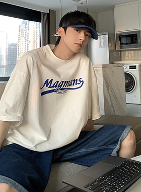 BDLS工作室文艺男女店港风情侣款潮牌字母印花宽松休闲短袖T恤潮