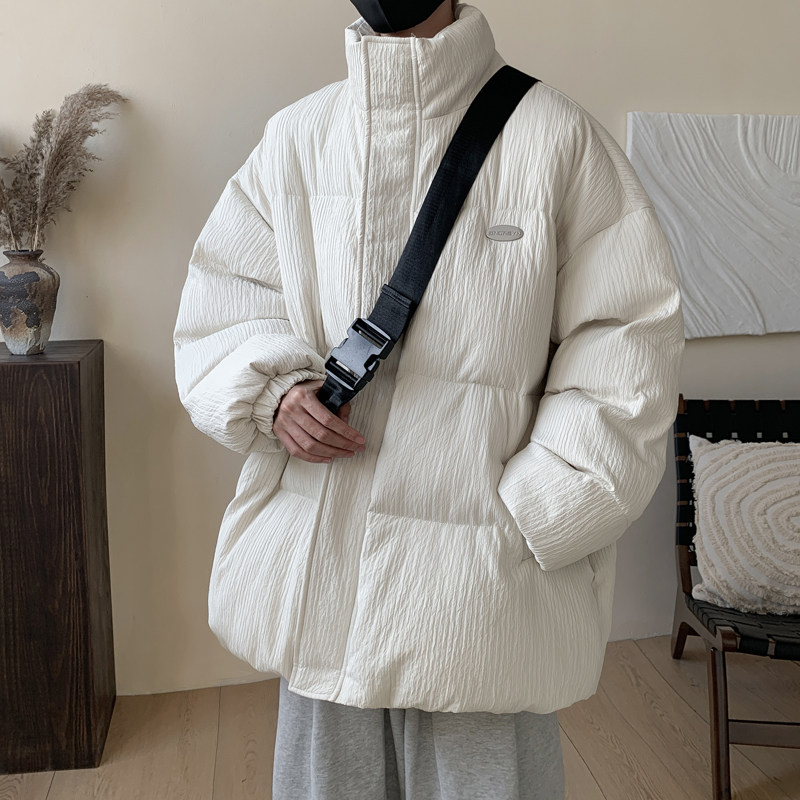 早起工作室MF十九岁第四天男装秋肌理感压皱棉服潮羽绒棉上衣棉衣