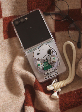 ins韩国卡通咖啡史努比适用华为puraX手机壳Pocket2荣耀MagicV折叠屏OPPOFindN3Flip小米MIXFlip2保护套女