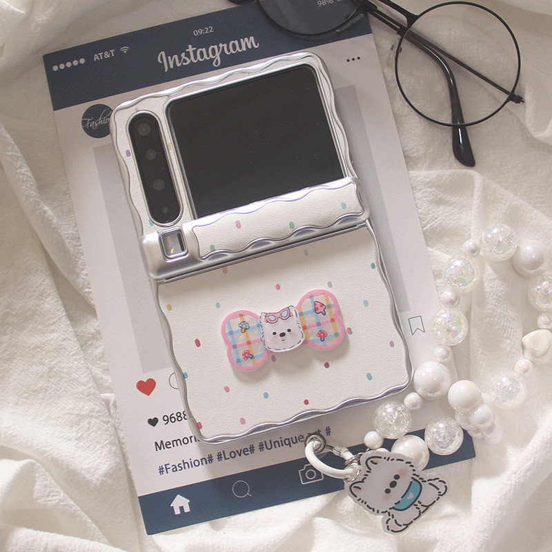 ins日韩简约小波点可爱小狗西高地适用华为Pura X 典藏版手机壳新款PuraX全包中轴保护防摔purax保护套手链女