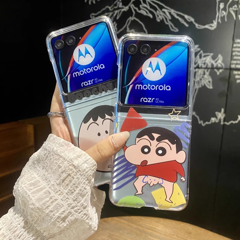 ins日韩卡通可爱蜡笔小新阿呆适用摩托罗拉motorazr60ulta手机壳Razr50防摔Razr6pro全包razr40ulta保护套