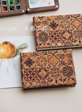 复古纹样｜手工水彩本线装橡木皮自然拼接封面300g内芯鲁本斯宝虹