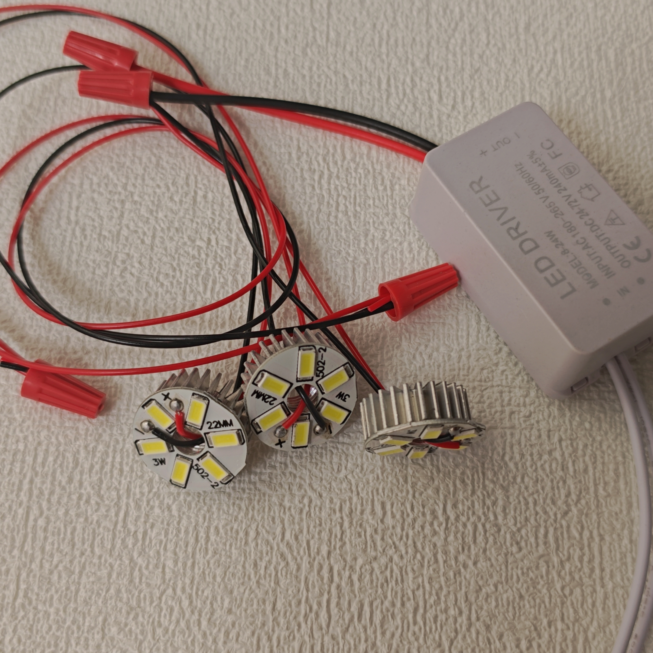 led贴片光源带散热器镜前灯22mm直径白光暖光单色