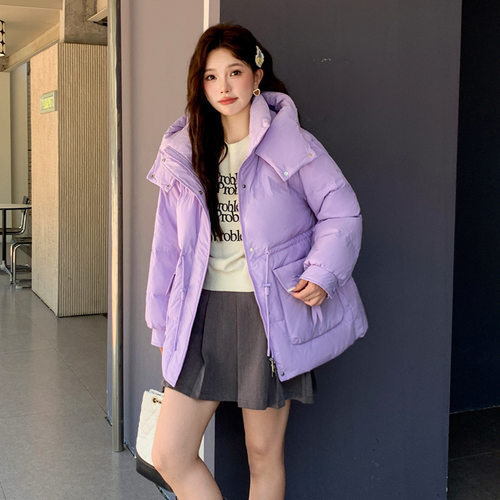 大码羽绒服女款2025新款显瘦200斤宽松胖妹妹减龄收腰保暖外套冬