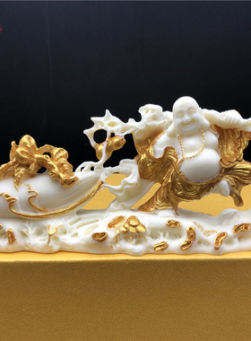 象牙果拉袋布袋弥勒佛金玉满堂笑佛摆件车载弥勒工艺品保平安装饰
