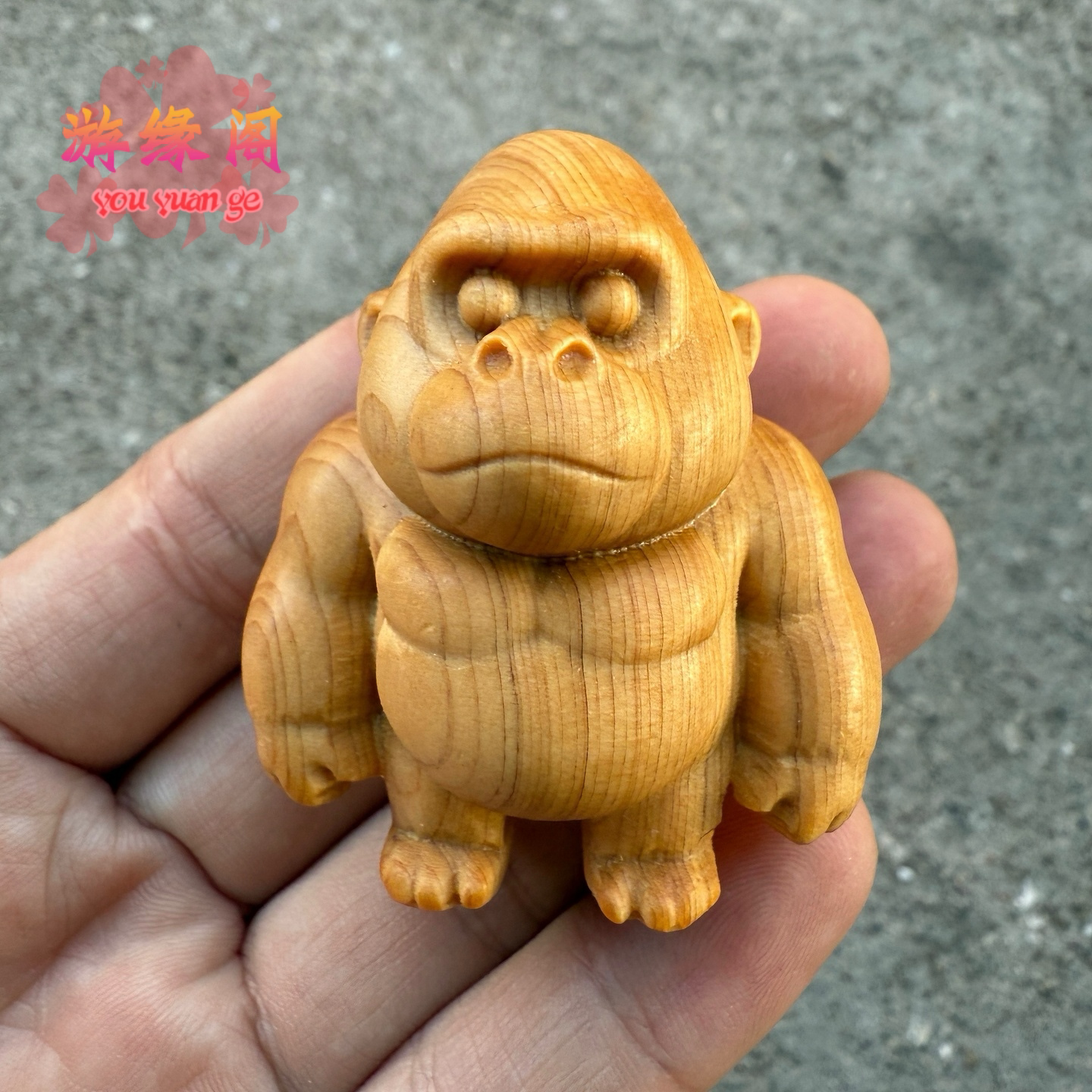 崖柏木雕猴子大猩猩手把件文玩搞笑生肖猴小猿猴车摆件送儿童礼物图片