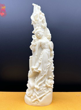 象牙果古典仕女摆件鼓女家居客厅办公室美女装饰工艺品造景玄关