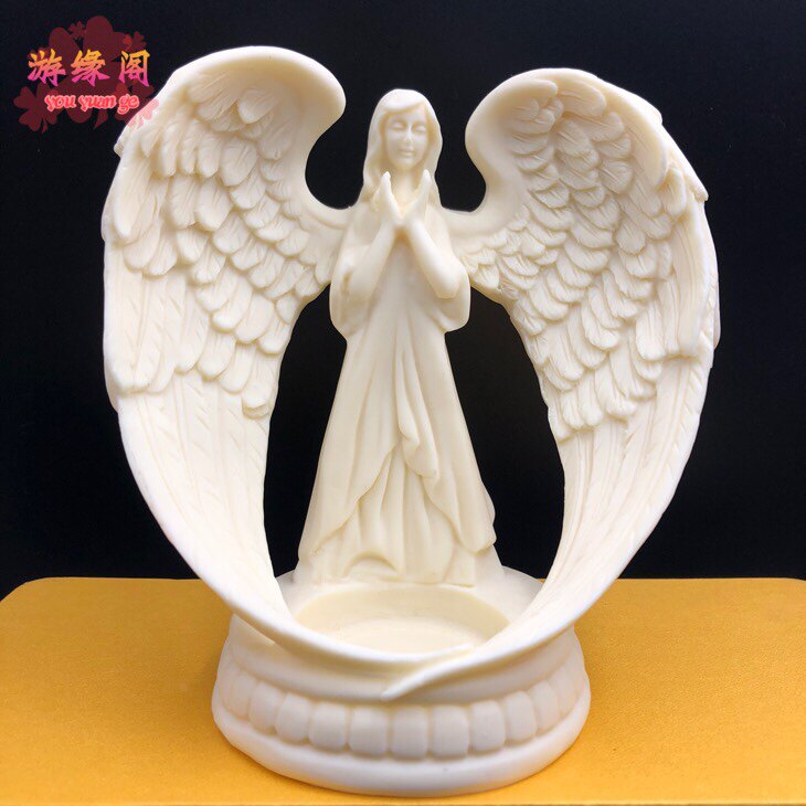 象牙果天使之翼美女摆件天使美少女工艺品家居装饰品博古架送礼物