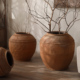 仿古大陶罐花器落地花盆花瓶传统工艺粗陶柴窑炒制民宿酒店侘寂风