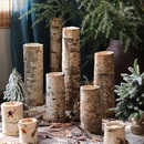白桦木圣诞烛台装 饰摆件木桩圣诞节日场景氛围布置浪漫森林主题