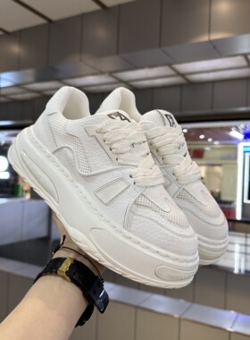 简约风时尚老爹鞋男鞋2026春季外增高厚底轻奢小白鞋潮牌网红板鞋