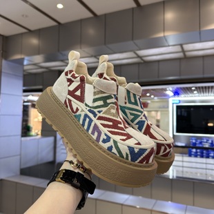 痞帅丑萌大头男鞋 夏威夷风格 切尔西短靴民族风花布网红炸街老爹鞋