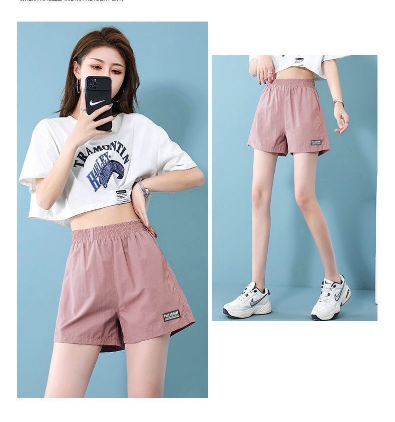 运动短裤女夏薄款宽松阔腿显瘦高腰外穿潮ins休闲速干三分裤热裤