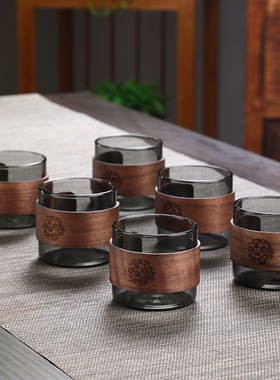 耐热玻璃品茗杯品杯主人杯家用办公茶具小茶杯咖啡杯透明茶道加厚