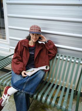 女装2025秋款新夹克外套35307 休闲文艺日系宽松立短领款上衣女