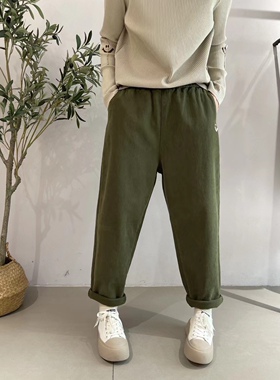 女装秋冬款新女裤32536 休闲宽松文艺日系显瘦弹力加绒哈伦裤