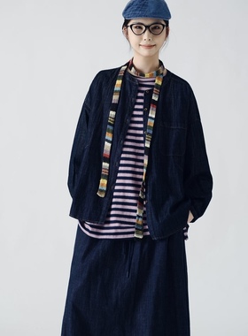 女装2025秋新牛仔衬衫35273休闲文艺日系宽松百搭显瘦长袖薄外套