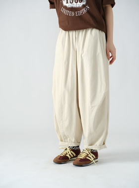 女装2025秋款新休闲裤35327休闲文艺日系宽松百搭显瘦阔腿长裤女