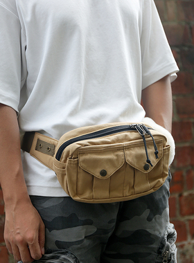 复刻filson129美式复古帆布包男腰包钓鱼包工具包休闲胸包手机包