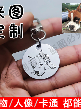 宠物照片定制钥匙扣diy刻字