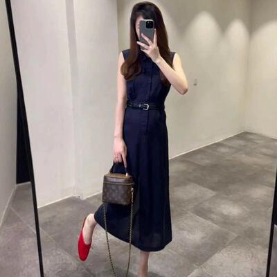 简单大亚麻裙连衣71768搭